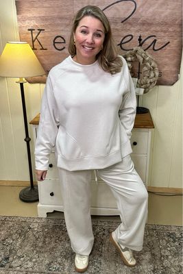 Sand Beige Scuba Pullover Set