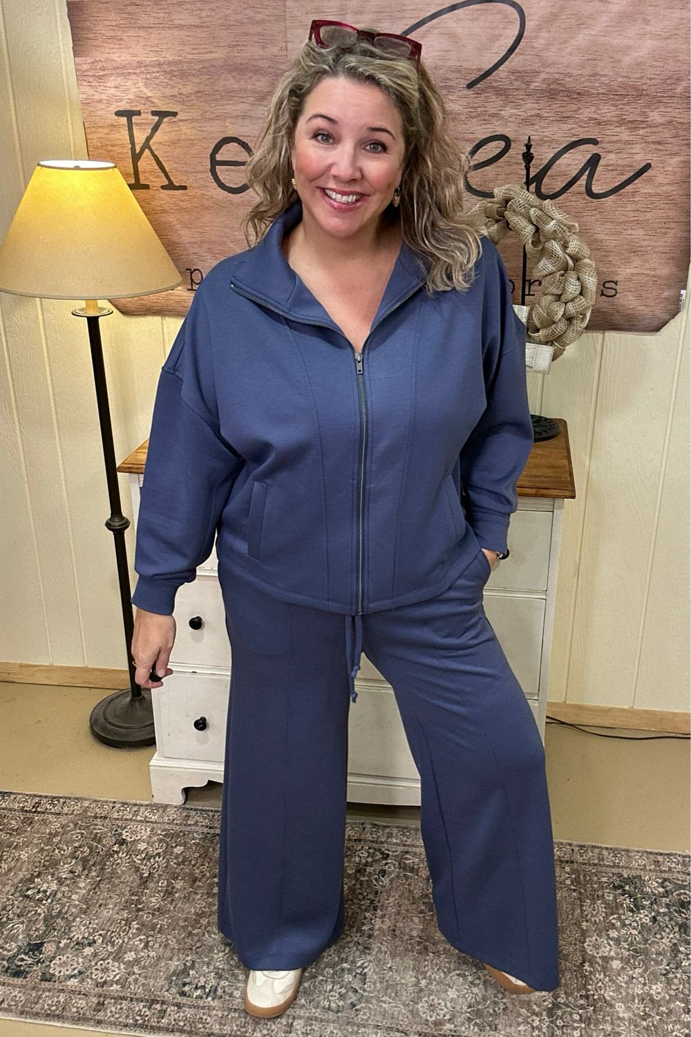 Indigo Scuba Wide Leg Set