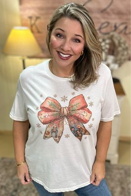 Coquette Nativity Bow Tee