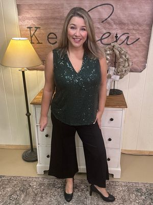 Black Wide Leg Pintuck Ponte Pants