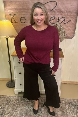 Black Wide Leg Pintuck Ponte Pants