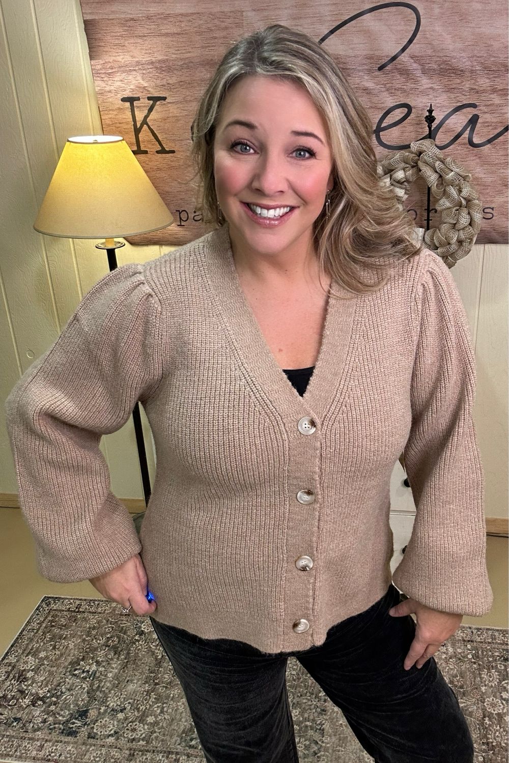 Taupe Button Up Cardigan