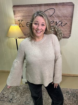 Latte Bell Sleeve Sweater Top