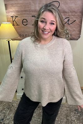 Latte Bell Sleeve Sweater Top
