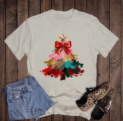 Painted Christmas Tree Tee Painted Christmas Tree Tee