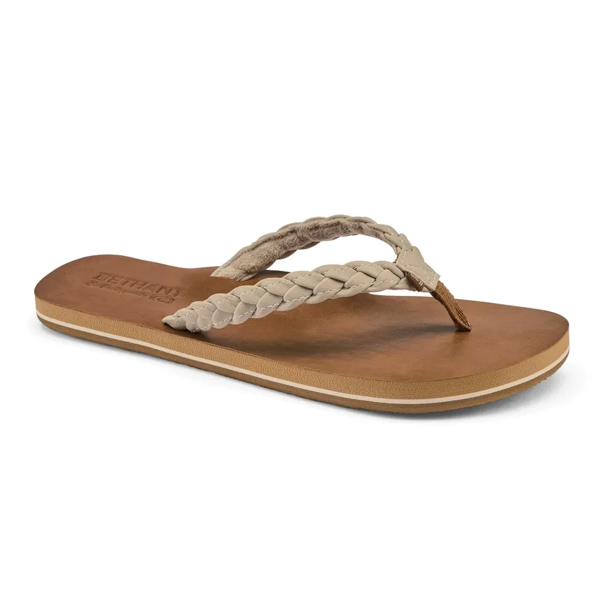 Cobian USA Cream Braided Pacifica Flip Flop