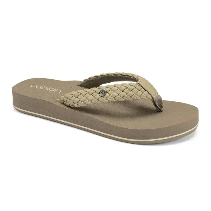 Cobian USA Cream Braided Bounce Flip Flop