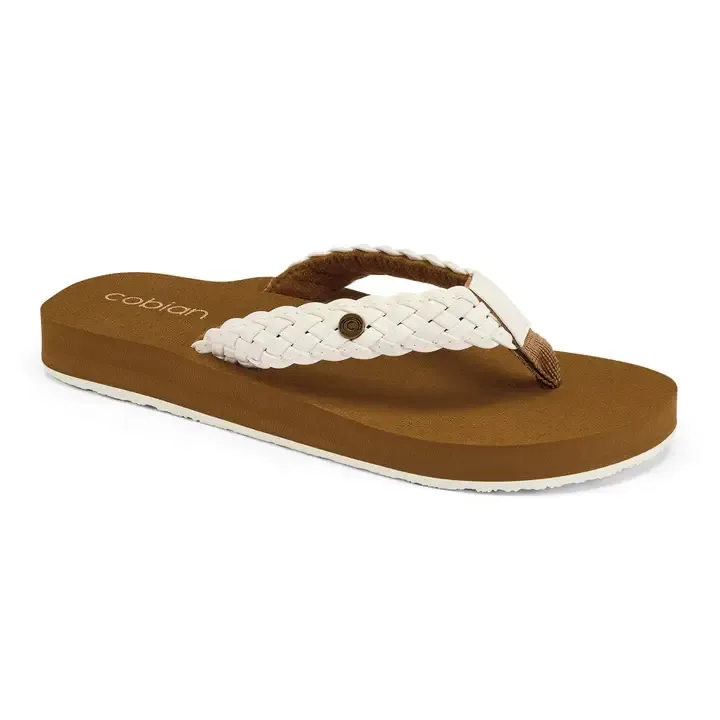 Cobian USA White Braided Bounce Flip Flop