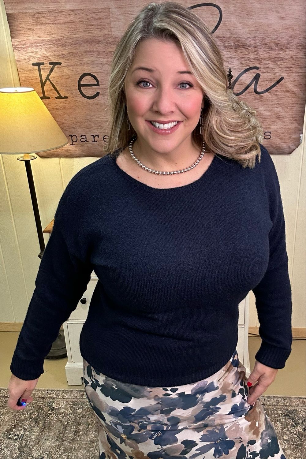 Navy Boatneck Sweater