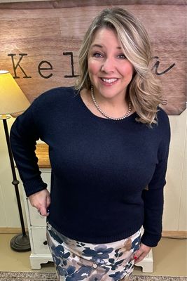 Navy Boatneck Sweater