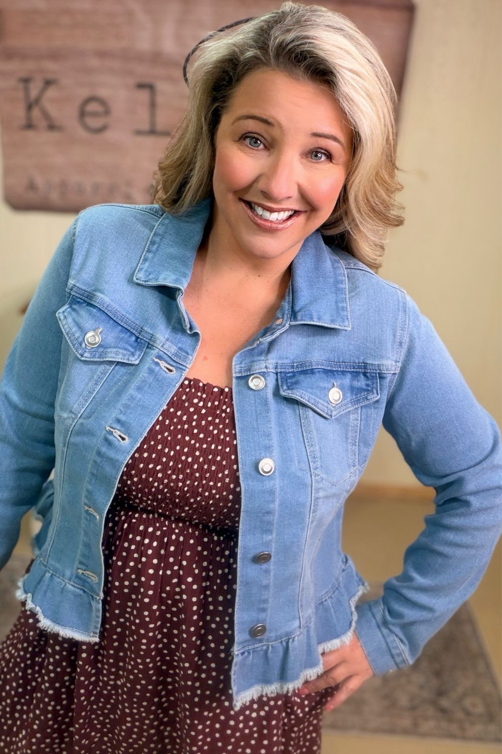 Ruffled Peplum Denim Jacket