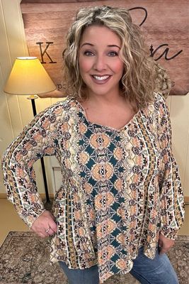 Hunter Boho Mini Pleat Blouse