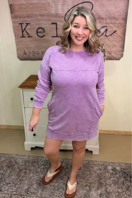 Acid Washed Sporty Mini Dress