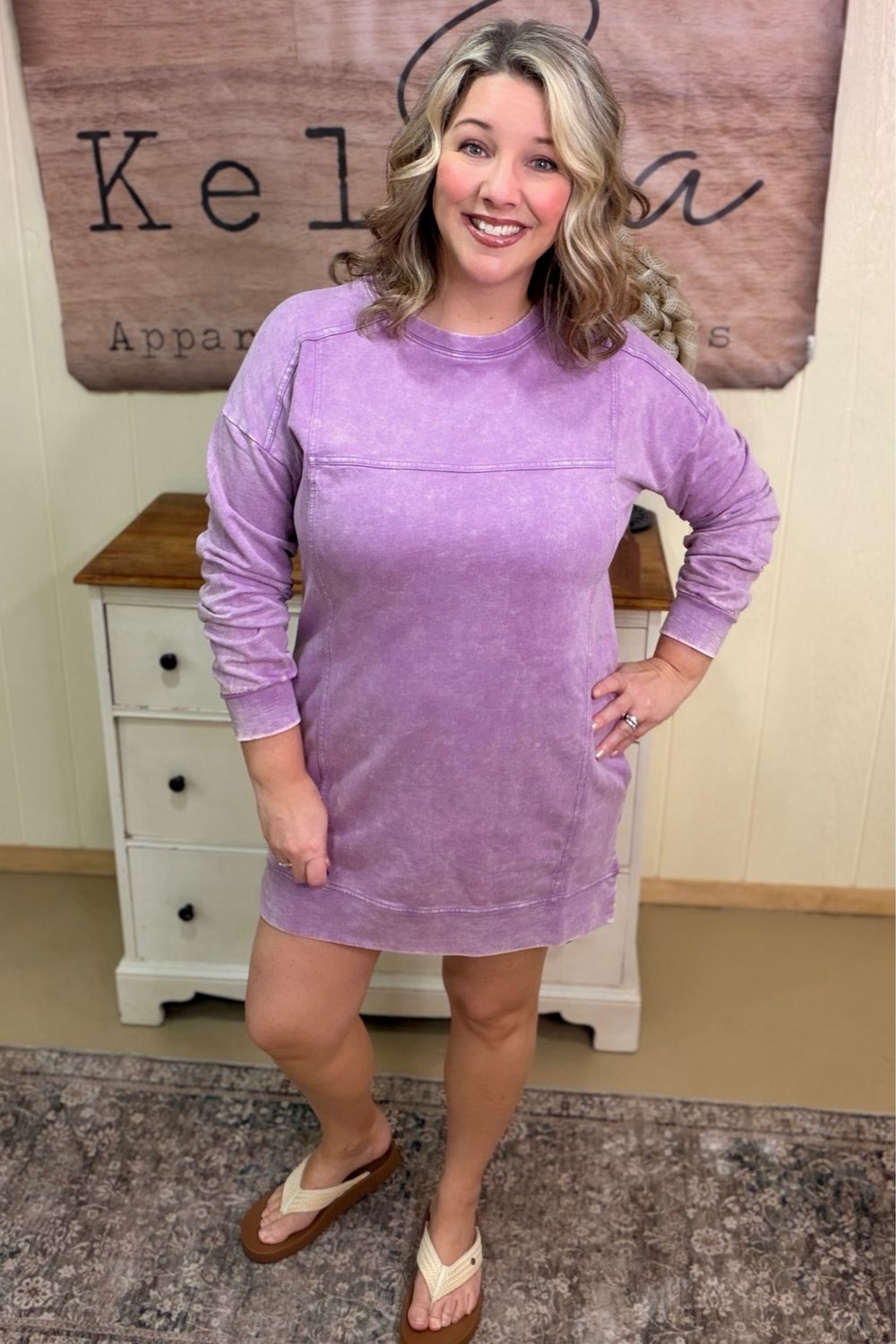 Acid Washed Sporty Mini Dress