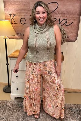 Floral Tiered Wide Leg Pants