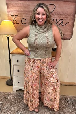 Sleeveless Light Knit Cowl Sweater