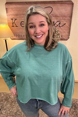 Ash Jade Pigment Dyed Oversized Tee