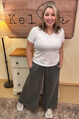 Pigment Dyed Wide Leg Sweatpants