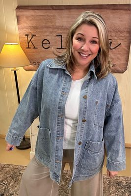 Medium Wash Denim Boxy Jacket