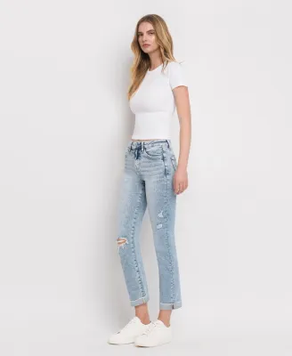 Lovervet 1302 Crop Slim Straight Cuffed Jeans