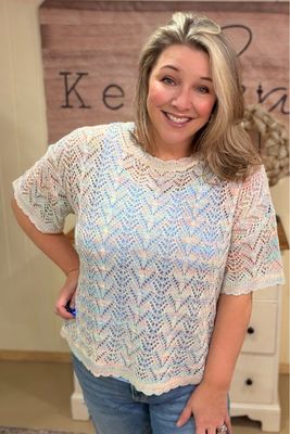 Pastel Airy Open Knit Spring Sweater