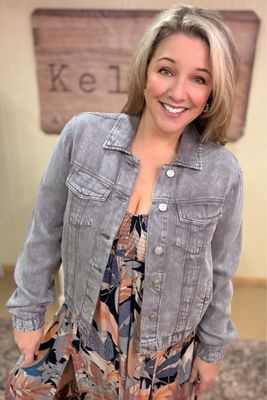 Washed Charcoal Tencel Jacket