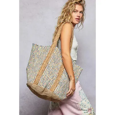 Cotton Raffia Woven Oversize Tote