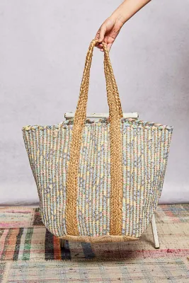Cotton Raffia Woven Oversize Tote