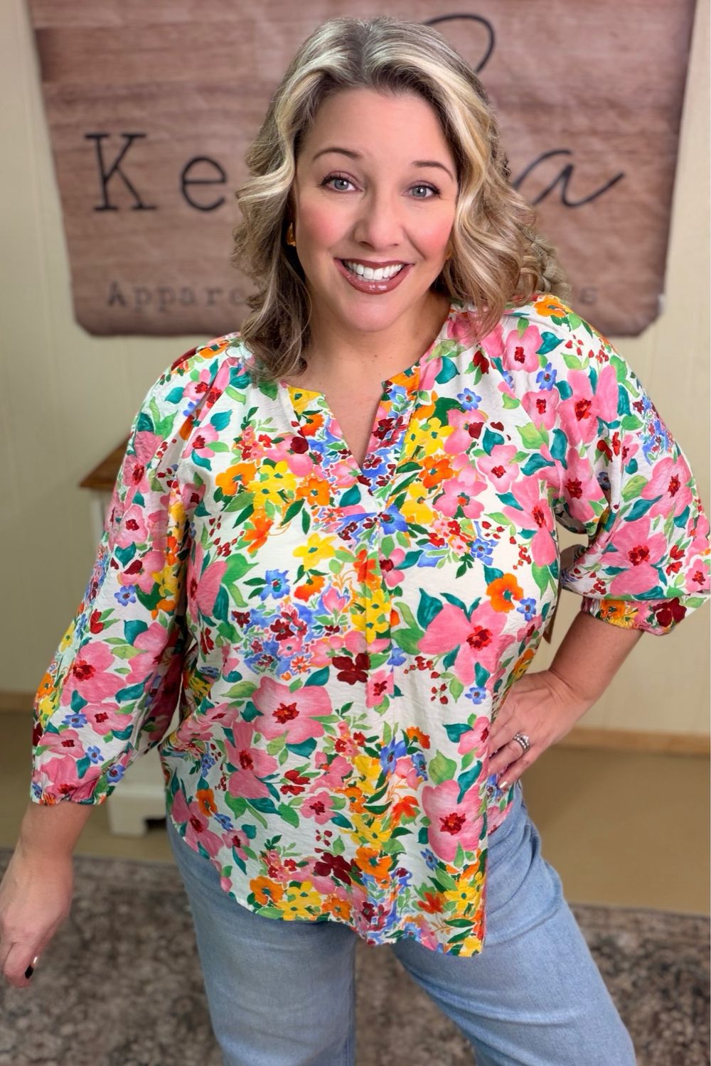 Pink Floral Airflow Blouse