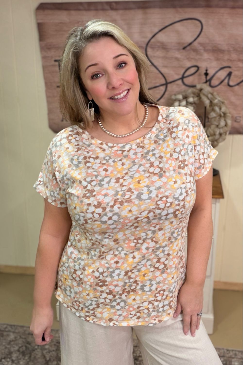 Cocoa Soft Watercolor Floral Tee