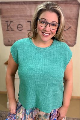 Dusty Mint Oversized Sleeveless Sweater Dusty Mint Oversized Sleeveless Sweater