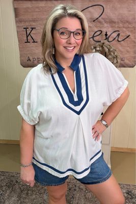 Off-White Coastal Linen Blend Top