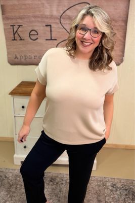 Beige Scuba Oversized Tee