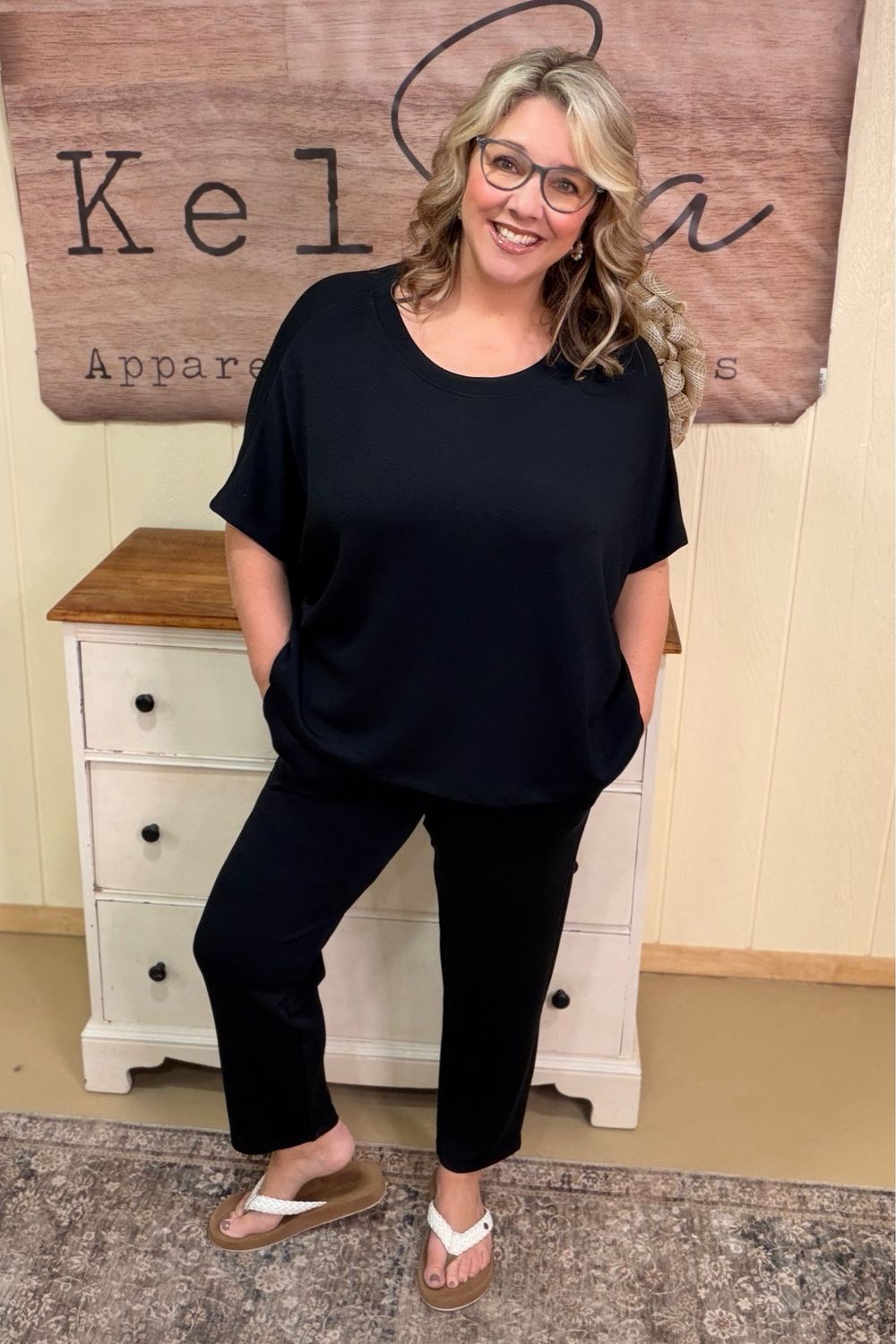 Black Scuba Ankle Lounge Pant