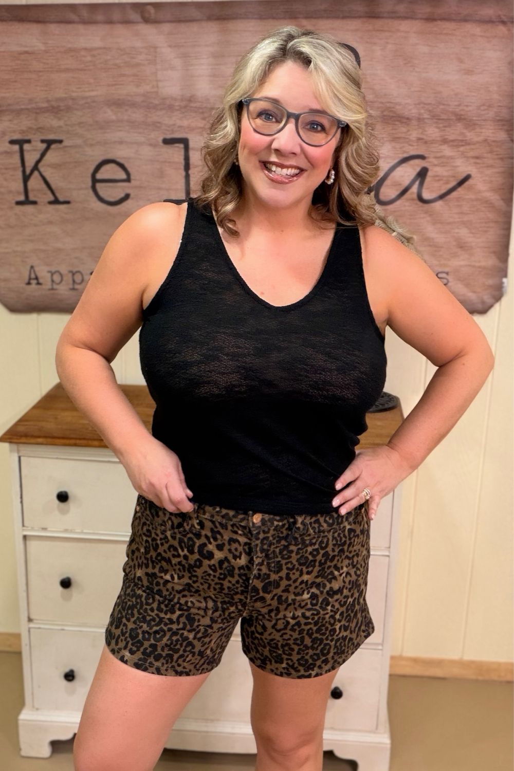 Judy Blue Leopard Rigid Front Short