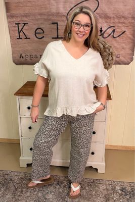 Lovervet Leopard Barrel Jean