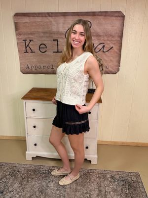 Ash Black Lace Inset Shorts