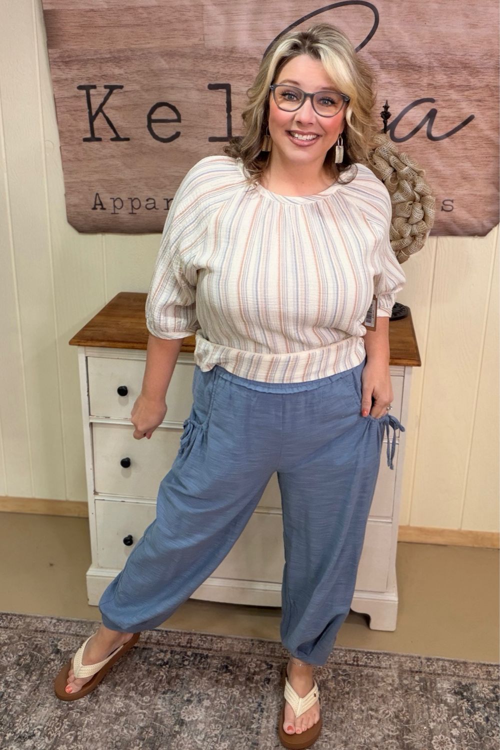 Slate Cotton Relaxed Fit Pants