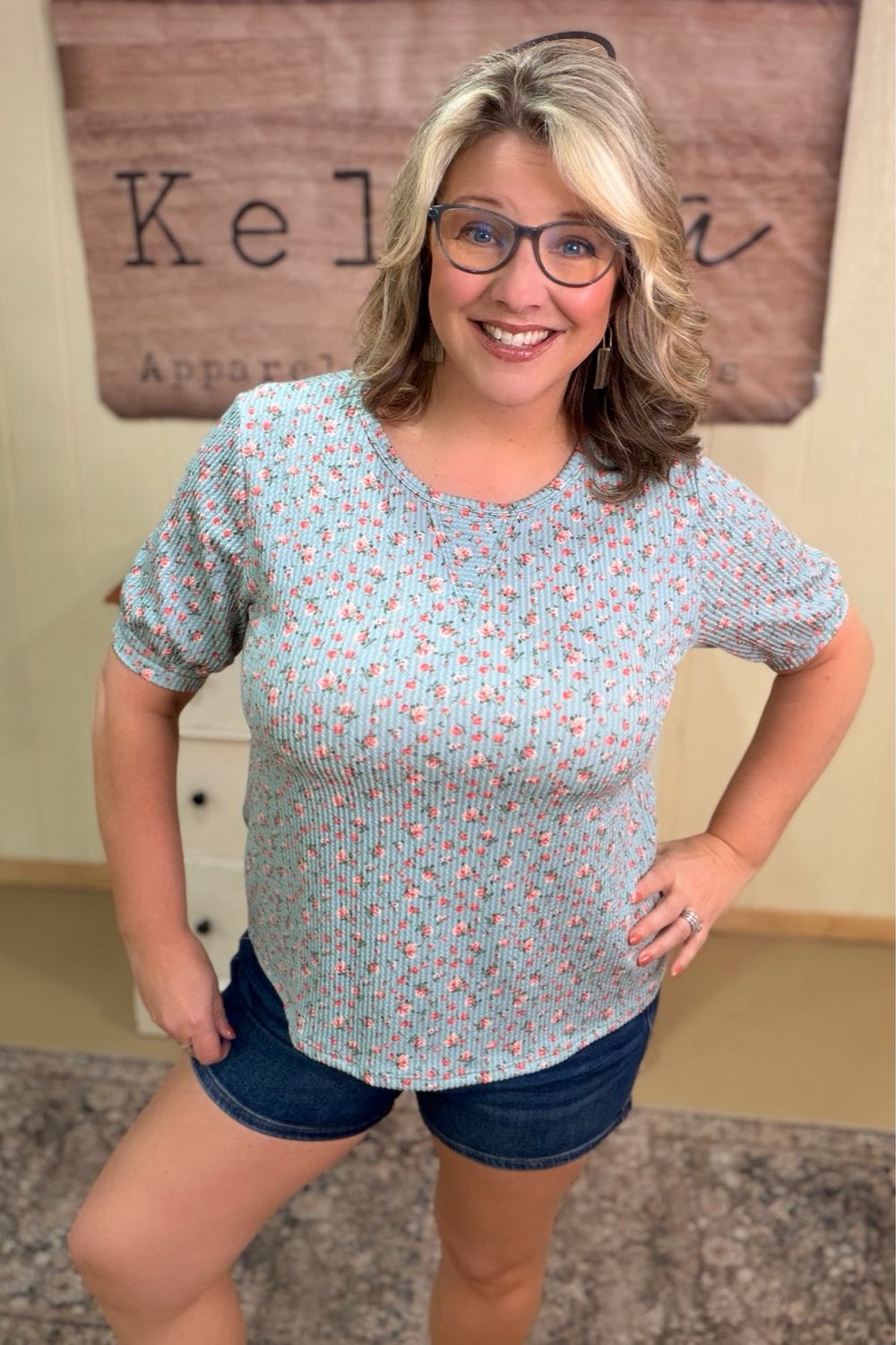 Mint Rose Urban Ribbed Tee