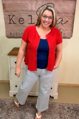 Red Fit &amp; Flare Cardigan