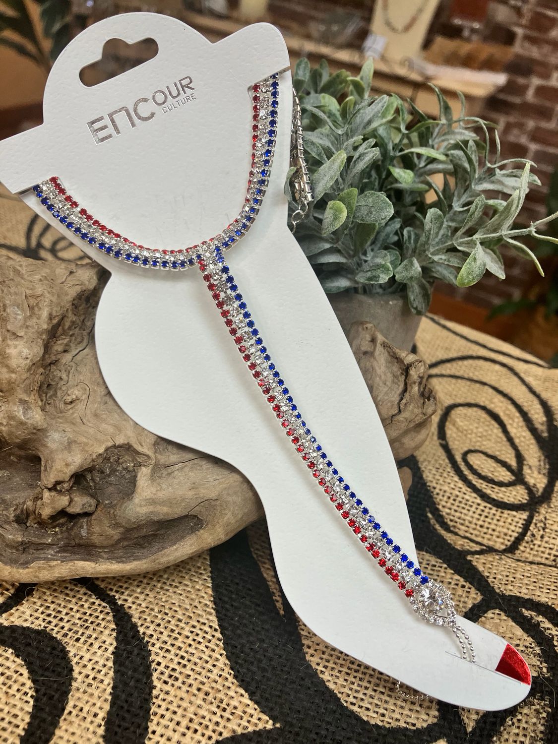 Liberty Rhinestone Barefoot Sandal