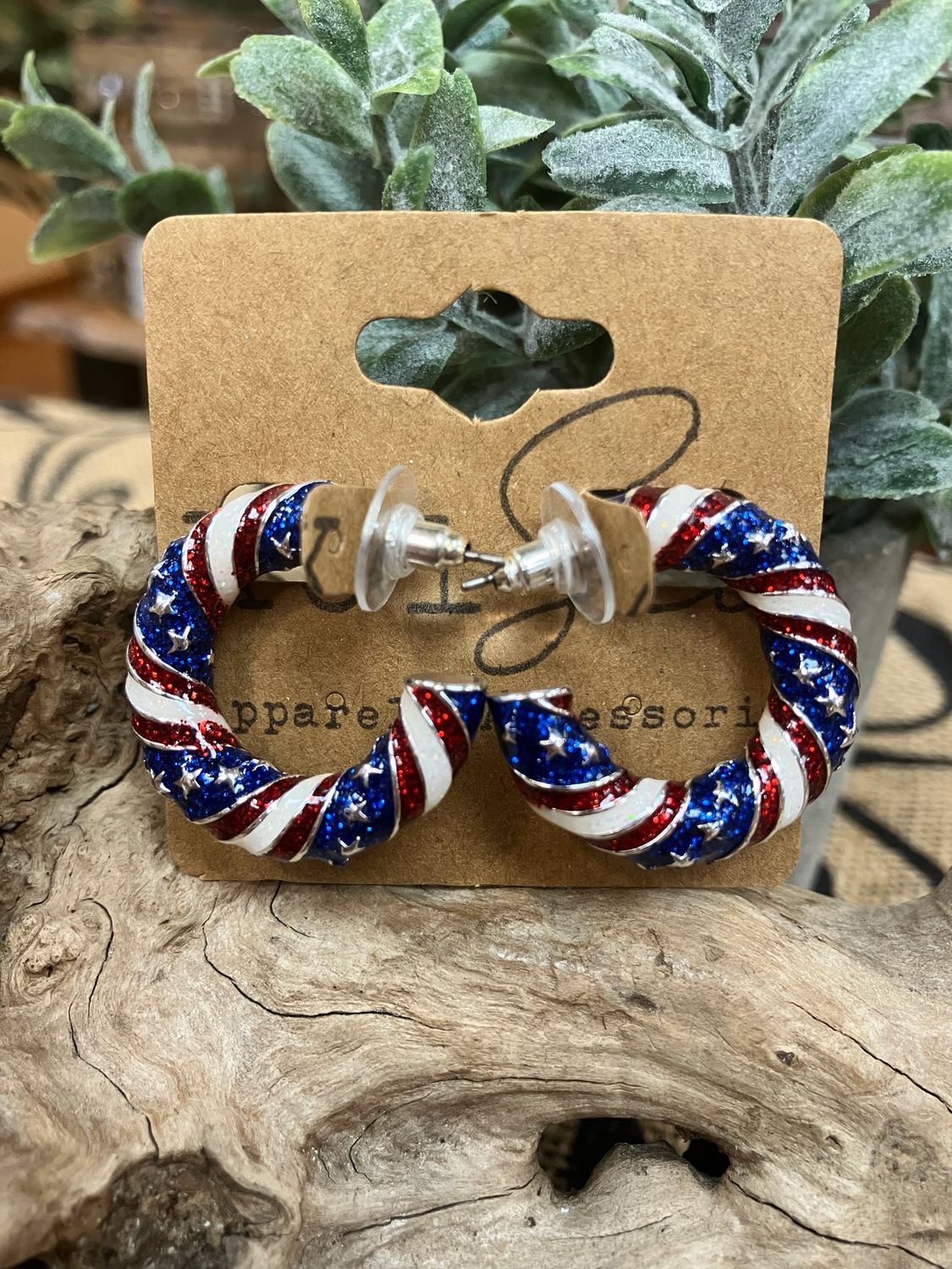 Stars &amp; Stripes Hoop Earrings