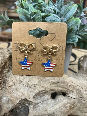 Coquette Star Flag Earrings