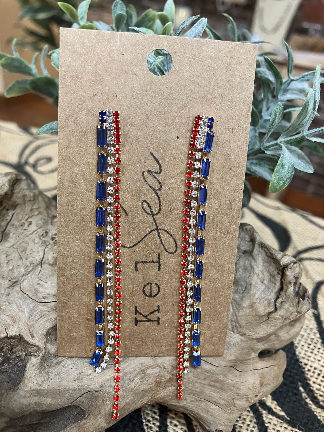 Americana Rhinestone Sweep Earrings