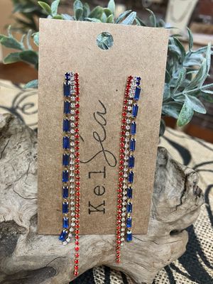 Americana Rhinestone Sweep Earrings
