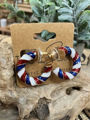 Patriot Stripes Hoop Earrings