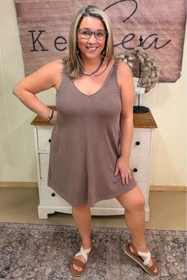 Cocoa Rib Knit Swing Dress