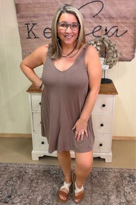 Cocoa Rib Knit Swing Dress