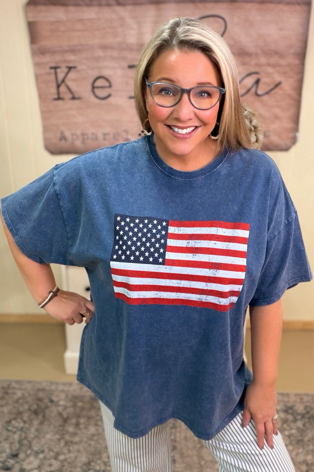 Doodle Dandy Navy Flag Tee