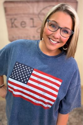 Doodle Dandy Navy Flag Tee